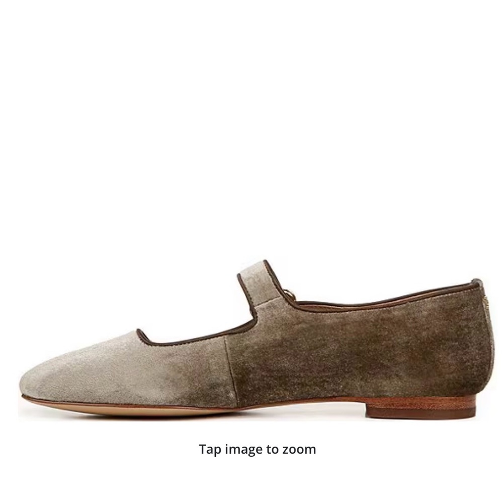 Sam Edelman Olive Velvet Flats with Gold Accent - Picture 3 of 8